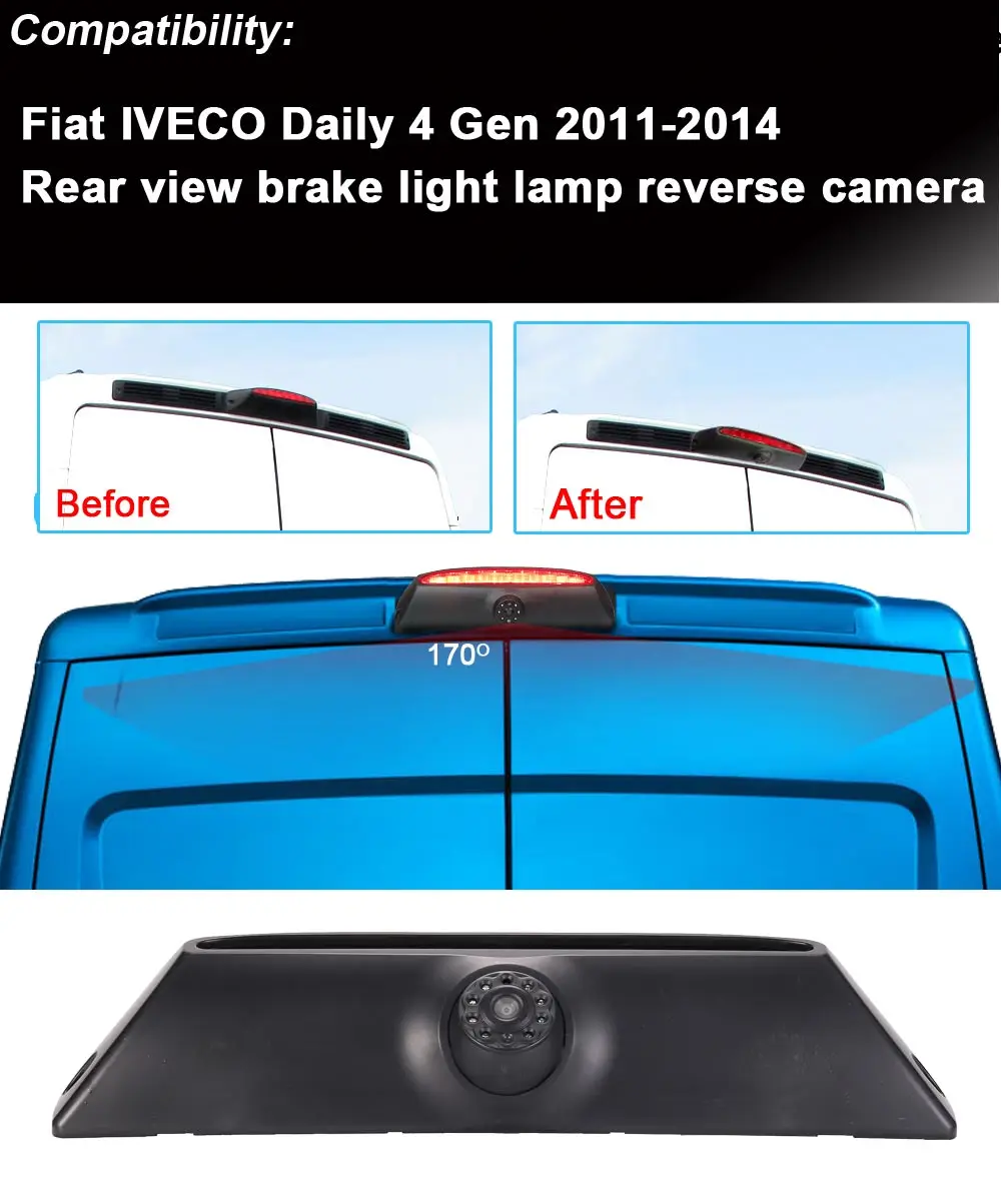 Фото Автомобильная камера заднего вида HD + зеркало 7 дюймов для Fiat VECO Daily 4 Gen 2011-2014 гг. №3