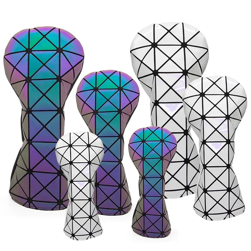 

Korea Golf Club Headcovers for Driver Fairway Hybrid Wood Head covers Laser Premium Leather Head Covers Set with Number