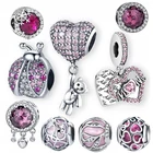 MC милый розовый медведь воздушный шар мама бусины шармы подходят оригинальной моды DIY plata ley браслеты шармы для женщин подарок ювелирные изделия аксессуары
