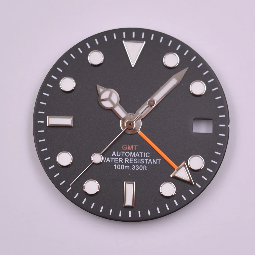Стерильный циферблат 29 мм GMT стрелки часов подходят NH34 NH34A часовые части