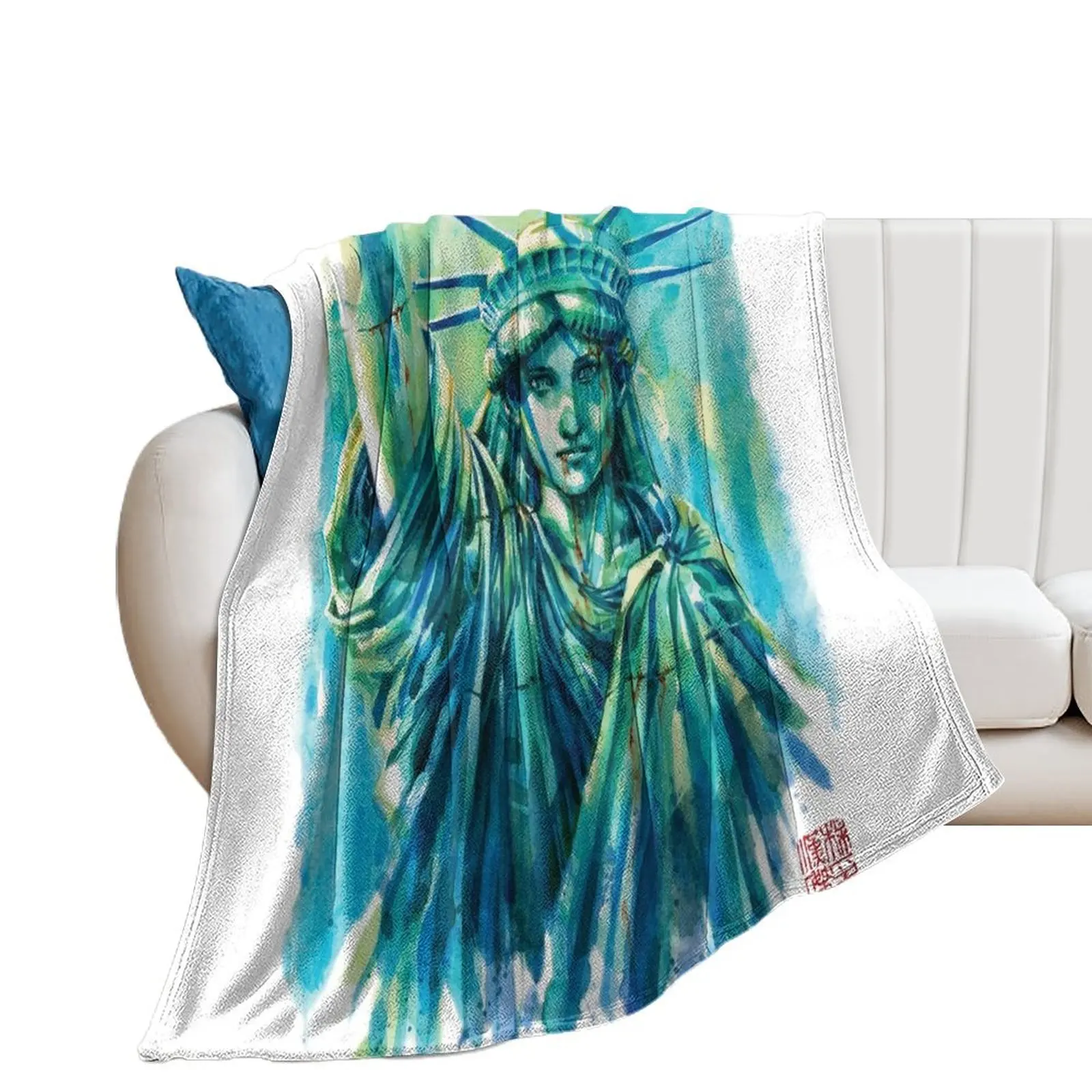 Оригинальное одеяло с акварелью для дам Liberty самых разных размеров теплые зимние