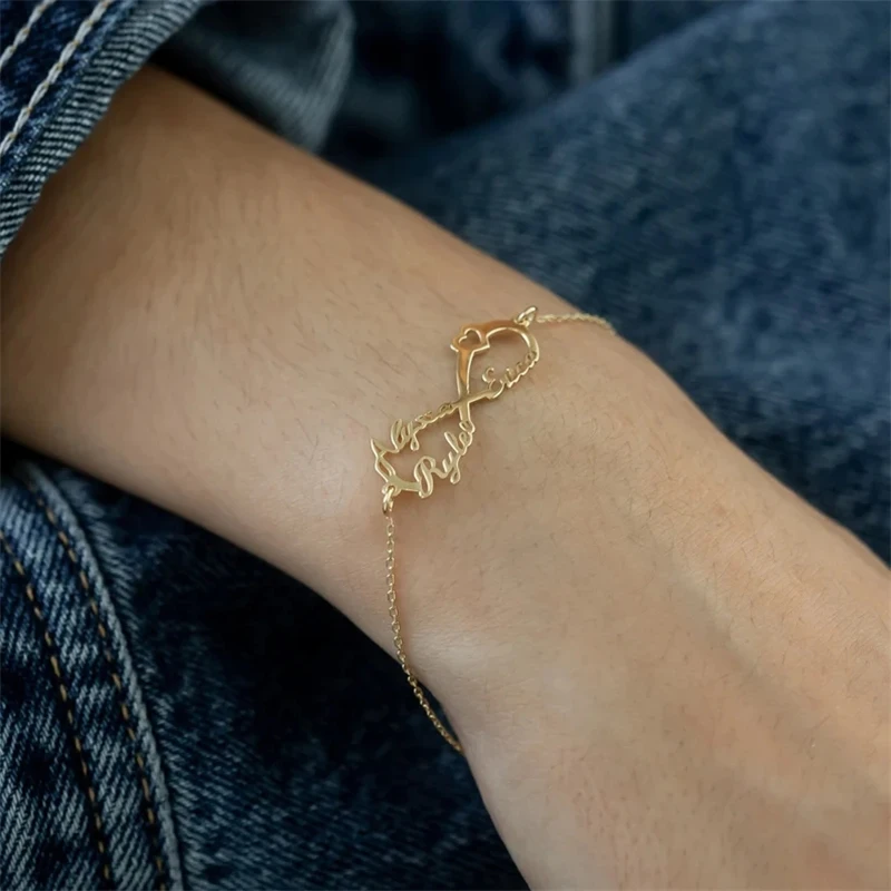 Персонализированные Индивидуальные золотые браслеты из нержавеющей стали с