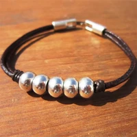 2022 new fashion women bohemian heart pendant beads leather rope bracelet women summer beach beads leather rope bracelet jewerly