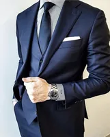 New Arrival Navy Men’s Suit terno masculino Slim Fit Wedding Suits For Men Best Man Formal Groom Tuxedos Jacket +Vest +Pants