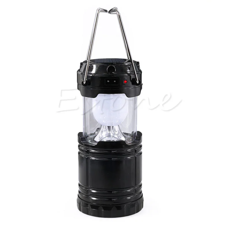 

Collapsible Solar Outdoor Rechargeable Camping Lantern Light LED Hand Lamp New 40JA