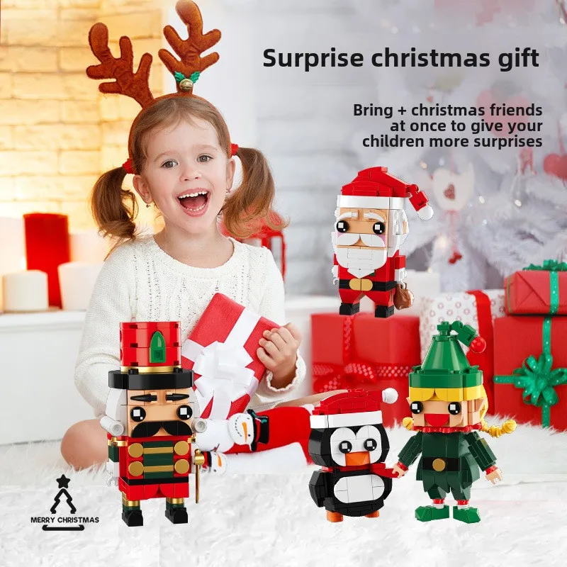 493 шт. MOC Рождественская серия строительные блоки для сборки 4 рождественских