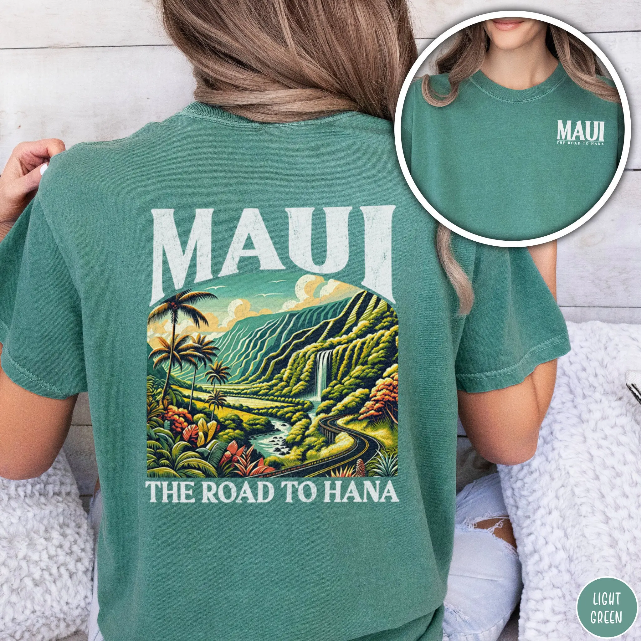 Футболка Maui Hawaii с круглым вырезом Lahaina Hana Aloha State Island негабаритный пляжный отдых
