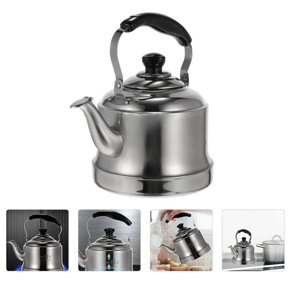 

Kettle Tea Teapot Stainless Steel Whistling Water Pot Stove Coffee 4Liters Pitcher Large Teakettle Boiling Stovetop Maker Gas