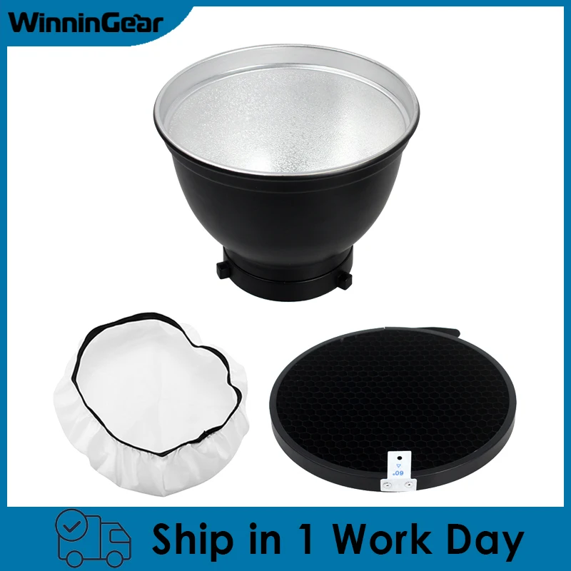 

7-дюймовый стандартный отражатель 18 см с сотовой сеткой 10/20/30/40/50/60 градусов для крепления Bowens