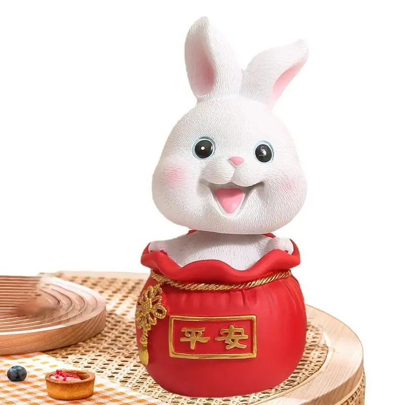 

Милый кролик, Вибрирующая голова, игрушки, украшение для автомобильной панели, искусственная полимерная кукла, аксессуары для интерьера автомобиля, подарок