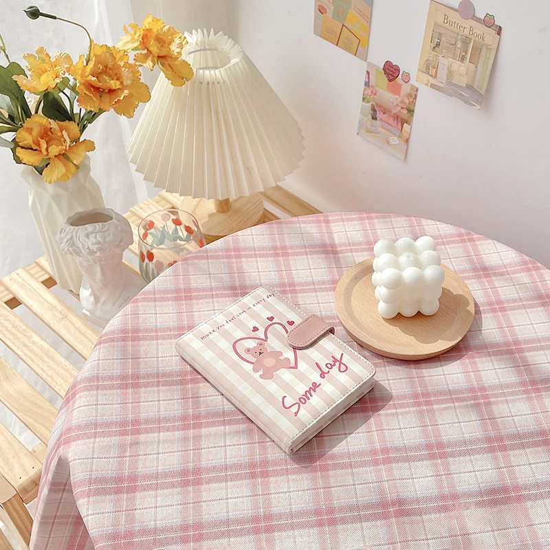 

INS Plaid Table Cloth Japanese Fresh Checkered Tablecloth Bedroom Dormitory Dressing Table Mat Rectangular Tablecloth Desk Decor
