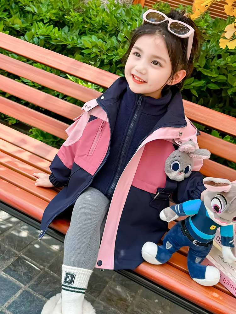 Новинка Осень-зима для маленьких девочек утепленная куртка Judy Rabbit офицера