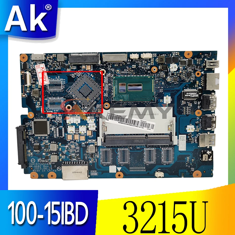 

Материнская плата Akemy CG410 CG510 для ноутбука Lenovo Ideapad 100-15IBD 100 15IBD, материнская плата 3215U + 2 Гб ОЗУ