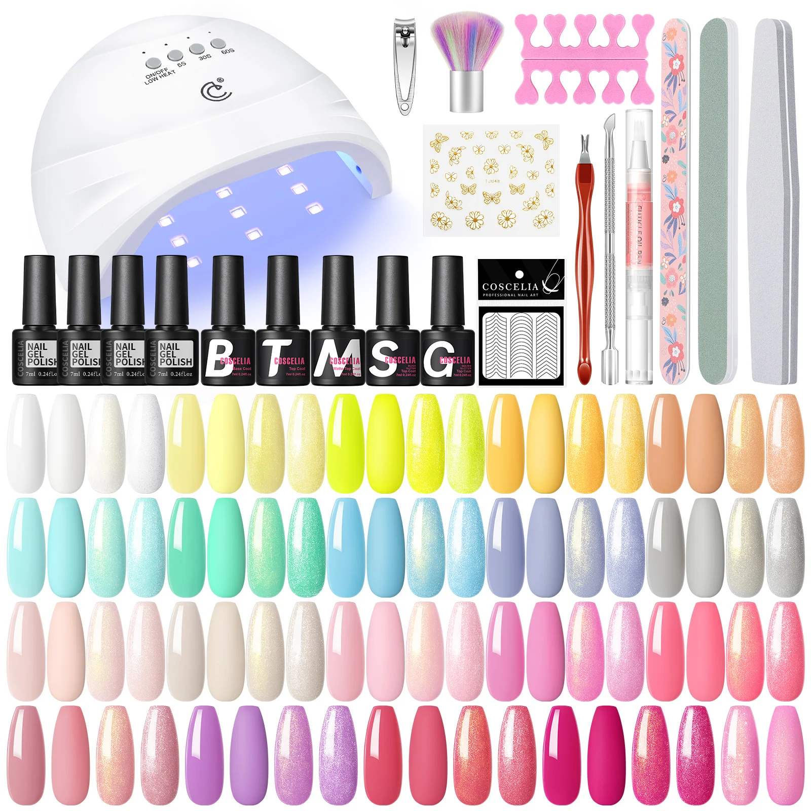 COSCELIA 20-цветный Набор Лаков Для Ногтей С УФ-светодиодной Лампой Мощностью 36 Вт —