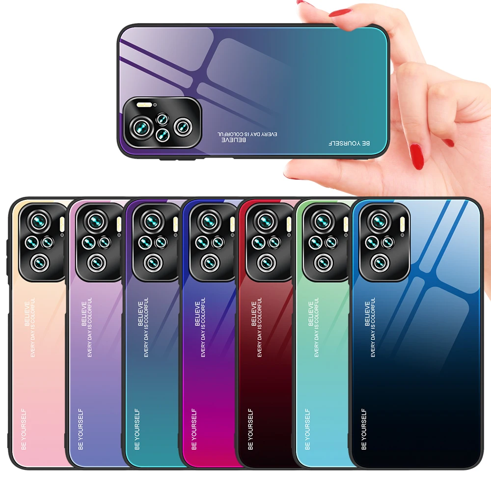 

Gradient Glass Case For Xiaomi Redmi Note 11PRO10S 8T 9A 8A 7A 9T Tempered Glass Cover For Redmi NOTE9PRO 8PRO 7RPO 6PRO 5PRO