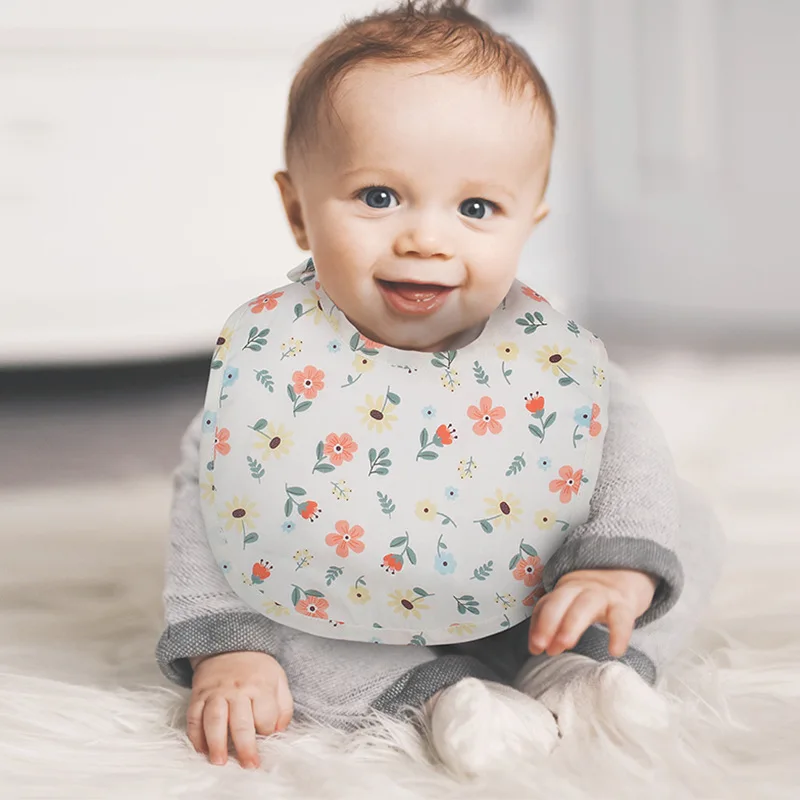 

2022 Newborn anti-spit milk towel male and female baby cotton cute printed saliva towel baby bib rice pocket