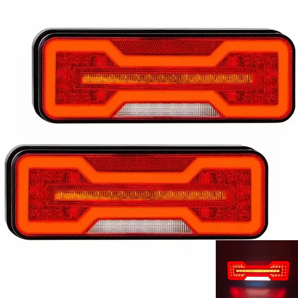 

2 шт. водонепроницаемый 12 В 24 В светодиодный комбинированный задний фонарь многофункциональный указатель поворота тормоз задний противотуманный фонарь прицеп грузовик караван