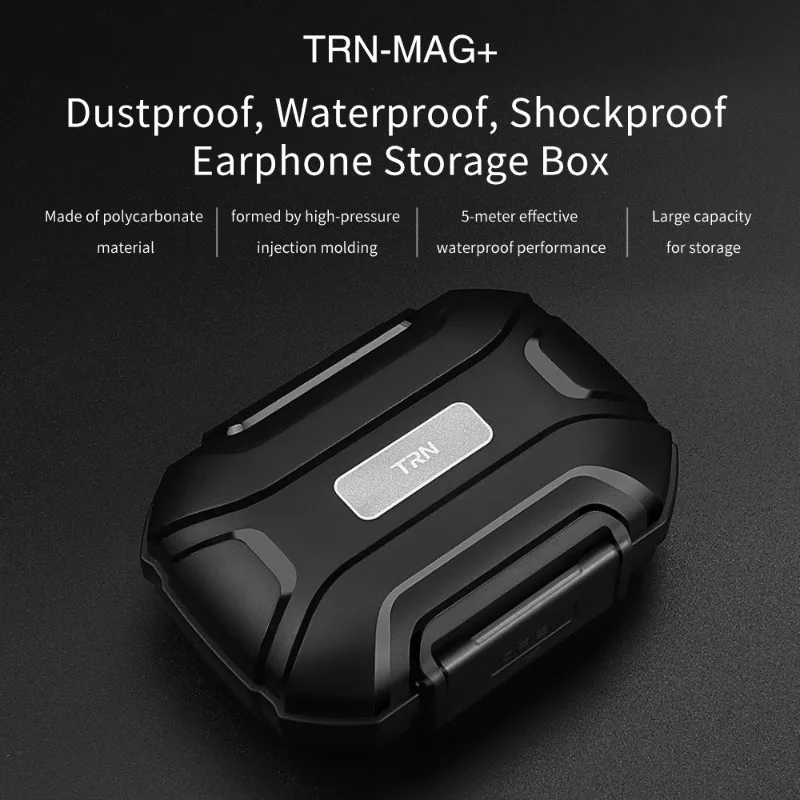 Фото Чехол для наушников TRN MAG+, пылезащитный, водонепроницаемый, противоударный, ящик для хранения наушников №1