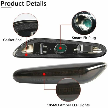 Dynamic Side Marker Lamp Turn Signal Car LED Blinker Light Fit For BMW E90 E91 E92 E60 E87 E82 E46 Car Accessories 1Pair 3