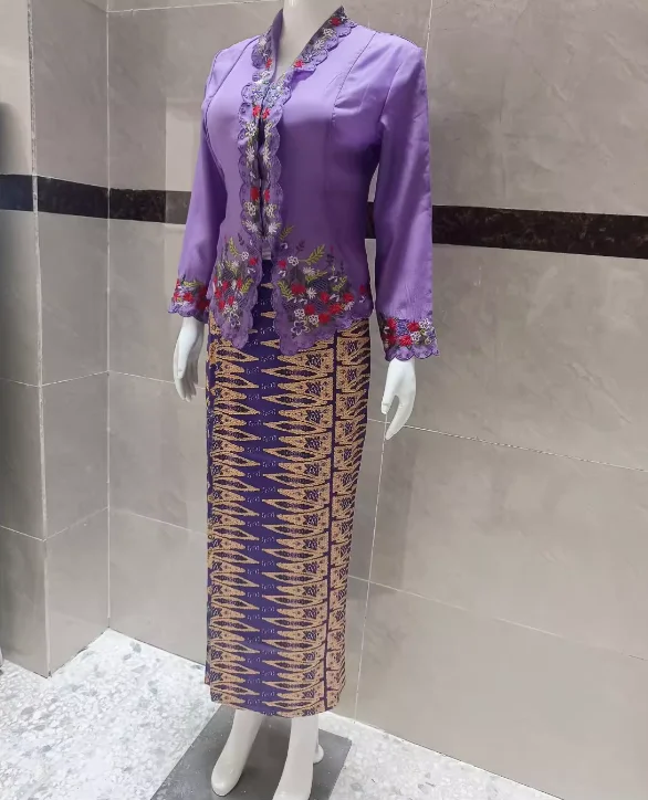 Малазийская одежда перанакан с вышивкой кружева ретро V-образный вырез