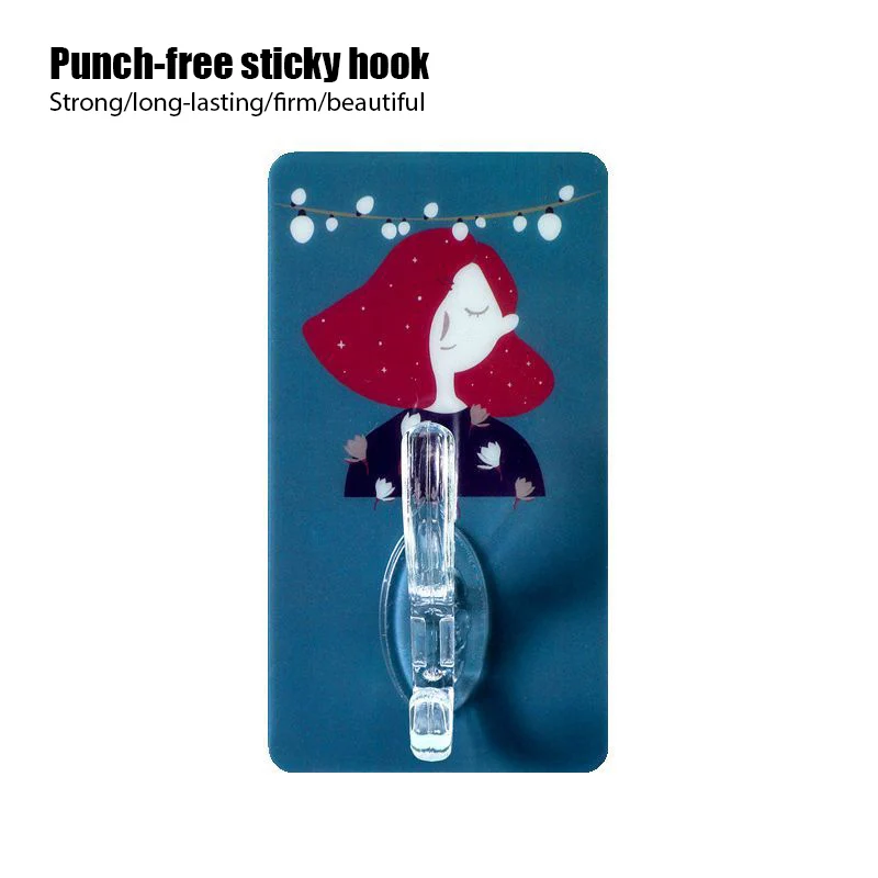 

Door Back Hook Strong Viscose Coat Hey Holder Free Punching Wall No Trace Super Load-Bearing Kitchen Hook Bathroom Storage