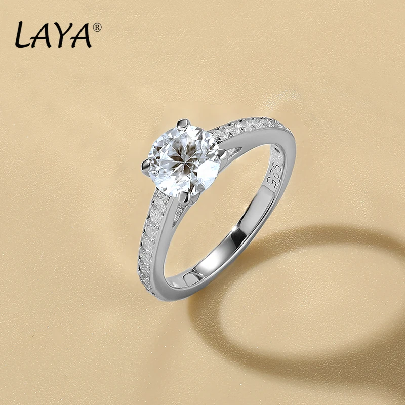 Фото LAYA 100% 925 Серебряные кольца Mossan Diamond Certification Высокие ювелирные изделия Женские обручальные кольца 2025 №1