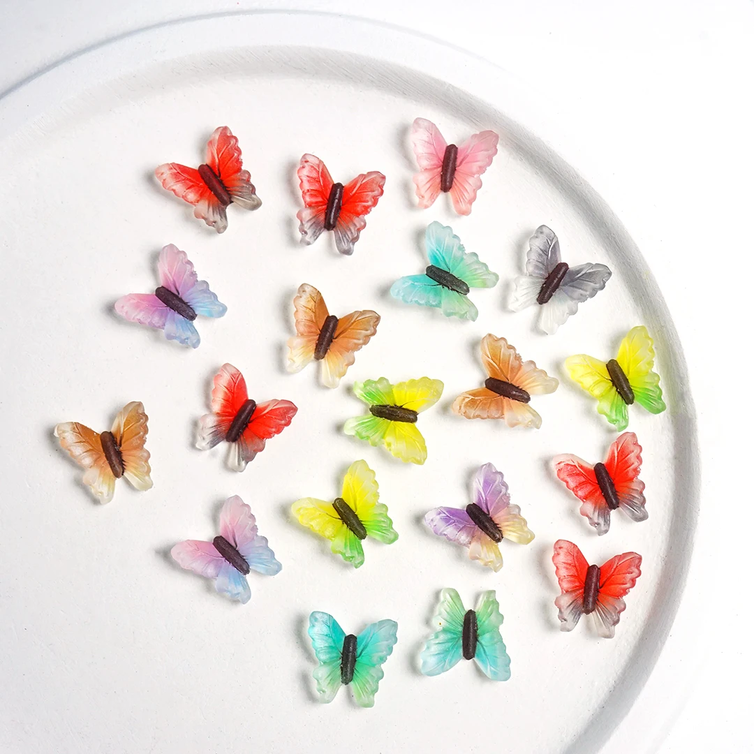 

Resin Butterfly Nail Art Charms Rhinestones Colorful Acrylic Press on Nail Parts DIY Decoration Accessories Manicure 2023-012