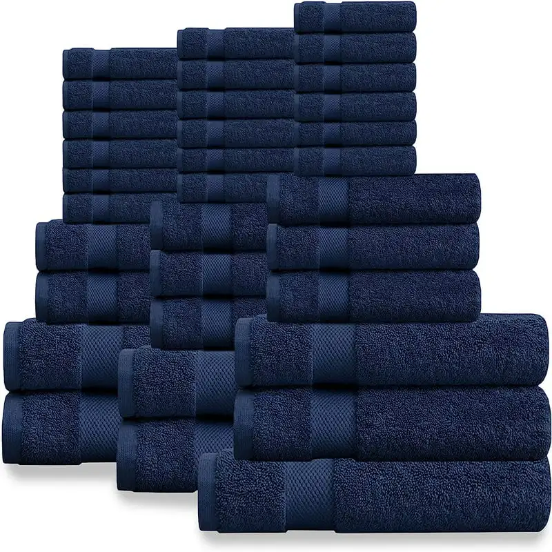

Organic Cotton Luxuriously Plush Bath Towel 33 Piece Set|GOTS & OEKO-TEX Certified| Hotel Quality Towels|Feather Touch Technolog