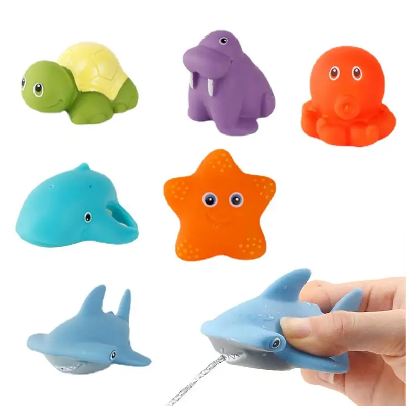 

Игрушка для ванны, цветные морские животные, игрушки для рыбалки и бассейна, Игрушки для ванны без отверстий, плавающая игрушка, Обучающие игрушки, обучающие Забавные Игрушки для ванны