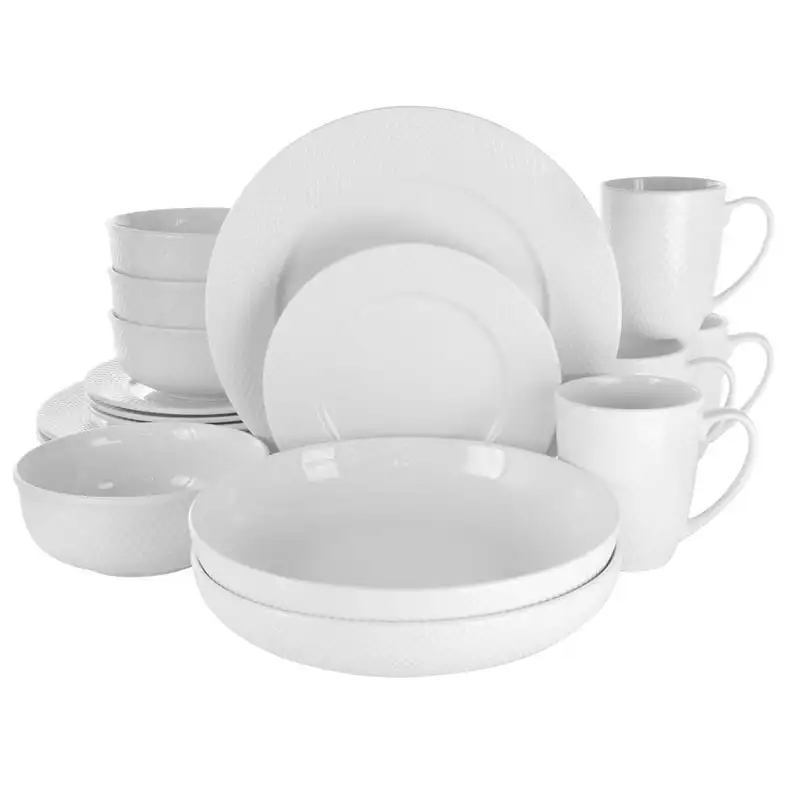 

Maisy 18 Piece Round Porcelain Dinnerware Set in White