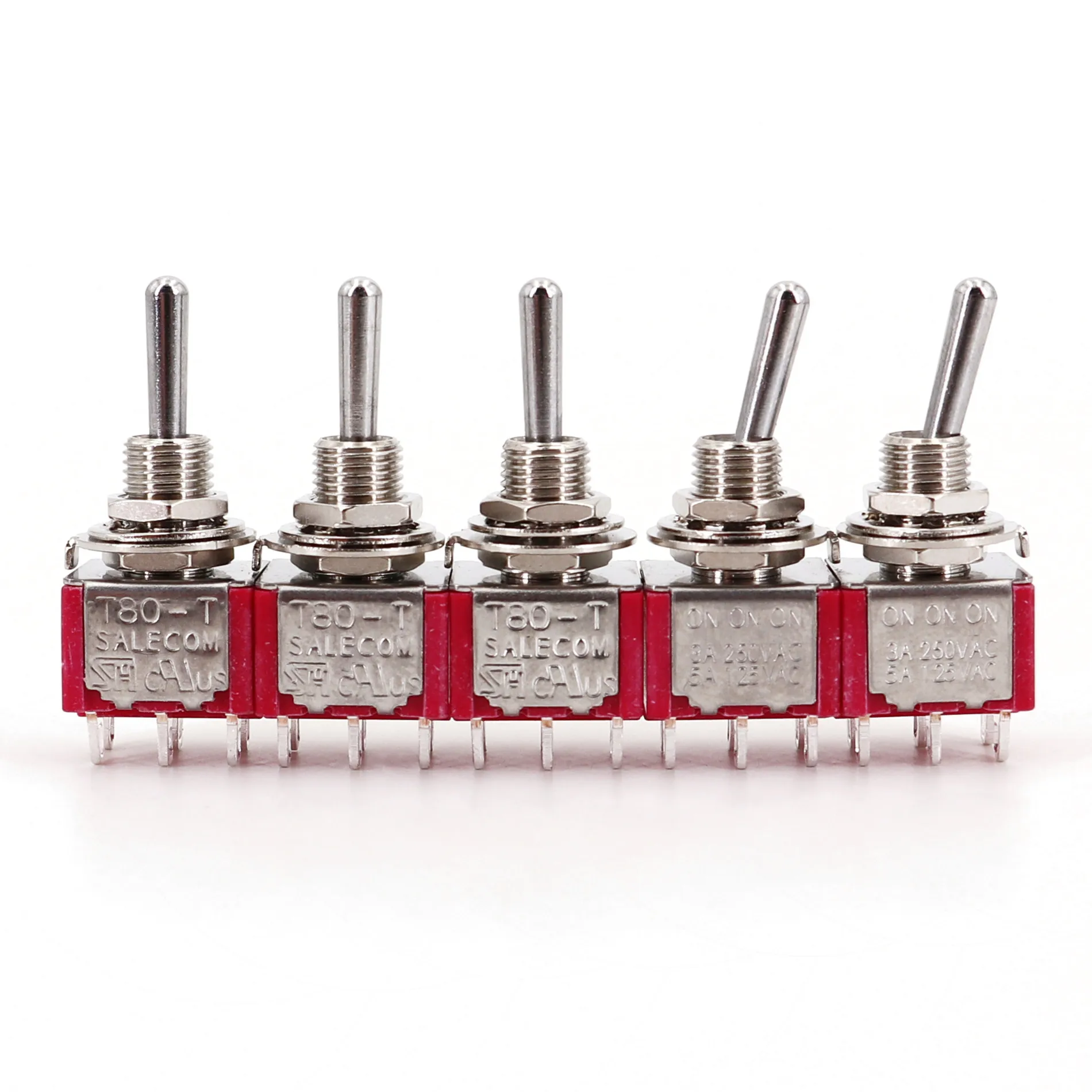 

5 шт. SH T80-T T812 стандартная ручка 6-контактный ON-ON 3-позиционный SP3T 6,35 мм мини-тумблер для монтажа на панели