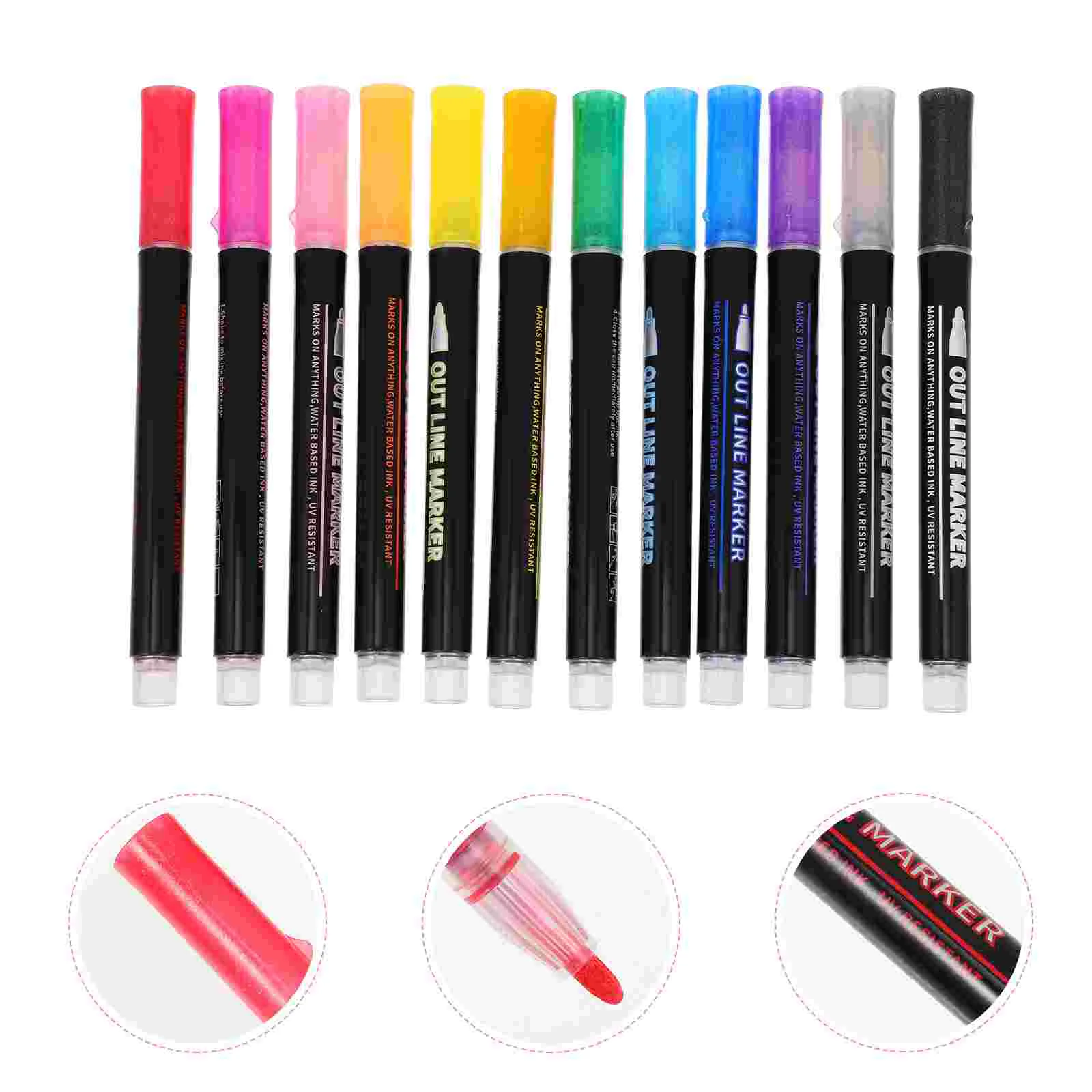 

12Pcs Pens Multi-function Draw Marker Professional Paint Pen Household Paint Marker for Painting Marking School