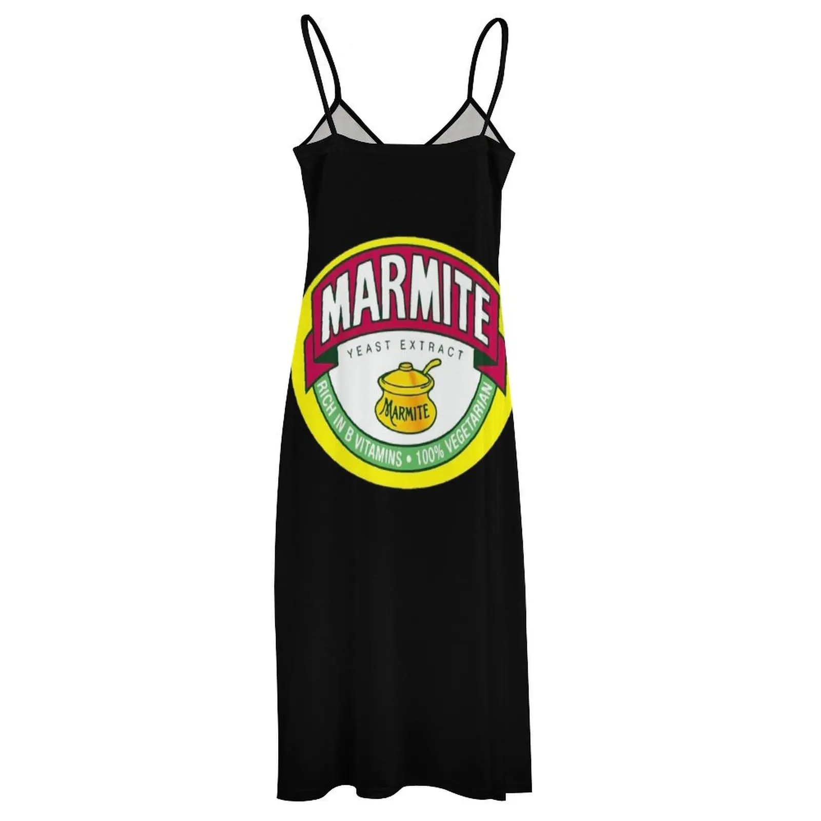 Дрожжи с логотипом Marmite для фанатов длинное платье без рукавов вечернее женская