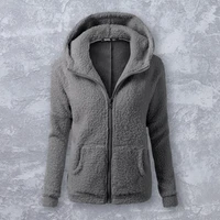 chic winter jacket patch pockets soft warm wear resistant winter coat hoodie women jacket