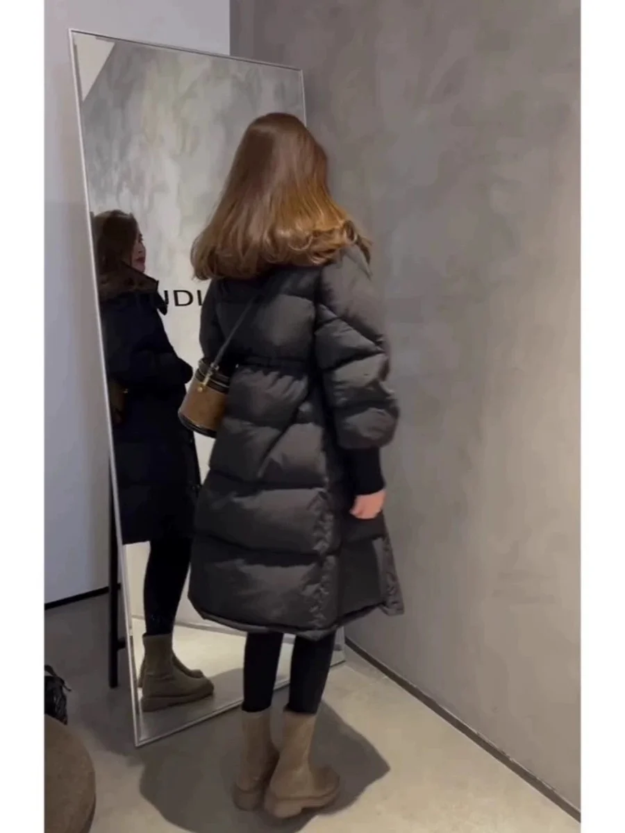 Высококачественный супер красивый пуховик средней длины верхняя одежда женская