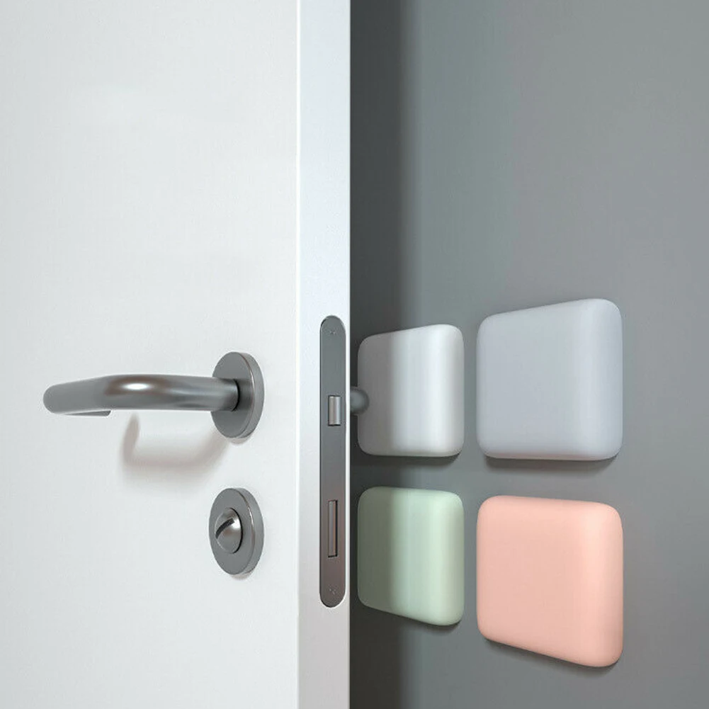 

4Pcs Silicone Door Stopper Door Handle Bumpers Self Adhesive Deurstopper Mute Stikcer Square Wall Protector Pad 4*4cm