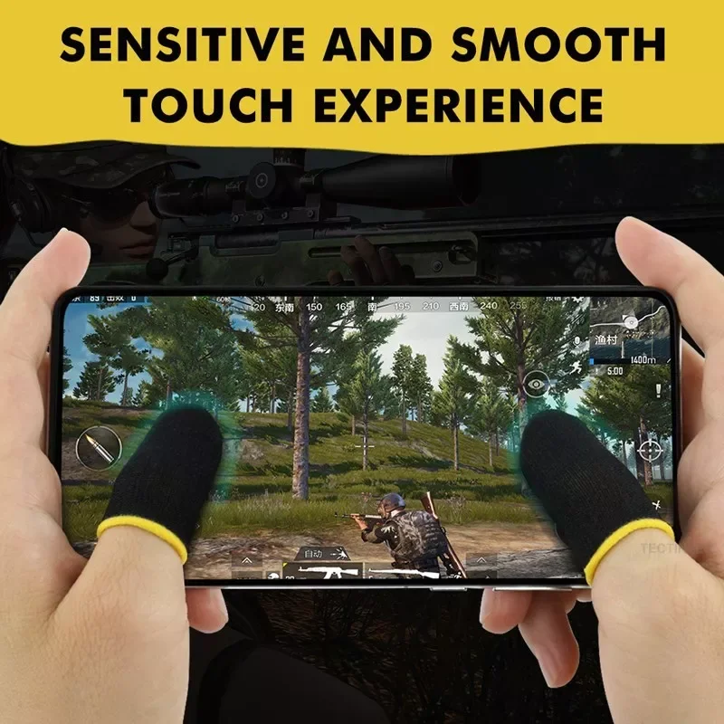 

Fiber Finger Cover For PUBG Mobile Games Breathable Game Controller Screen Touching Sweat-proof Non-Scratch Thumb Gloves