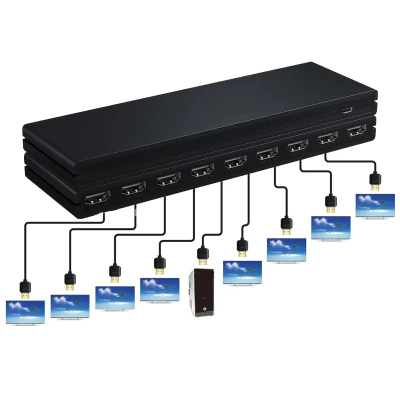 

4K@30Hz 1x8 HDMI splitter 1 in 8 out HDMI switch Video Distributor Converter Split Screen for DVD PS3 Xbox HDTV Market Display