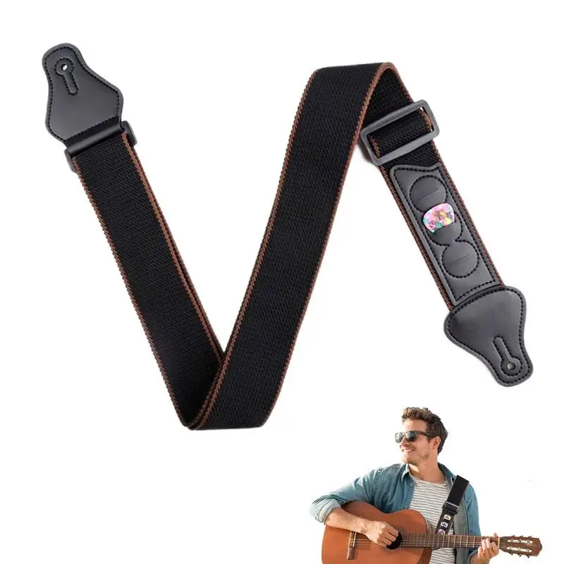 

Guitar Strap Cotton Guitar Straps With Pick Holders Shoulder Strap For Bass Electric Acoustic Guitar Best Gift For Men Women