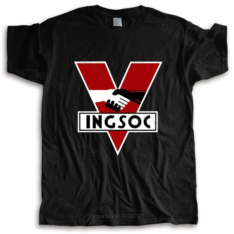 Мужская футболка с круглым вырезом мужская INGSOC 1984 года Джордж Оруэлл Big Brother