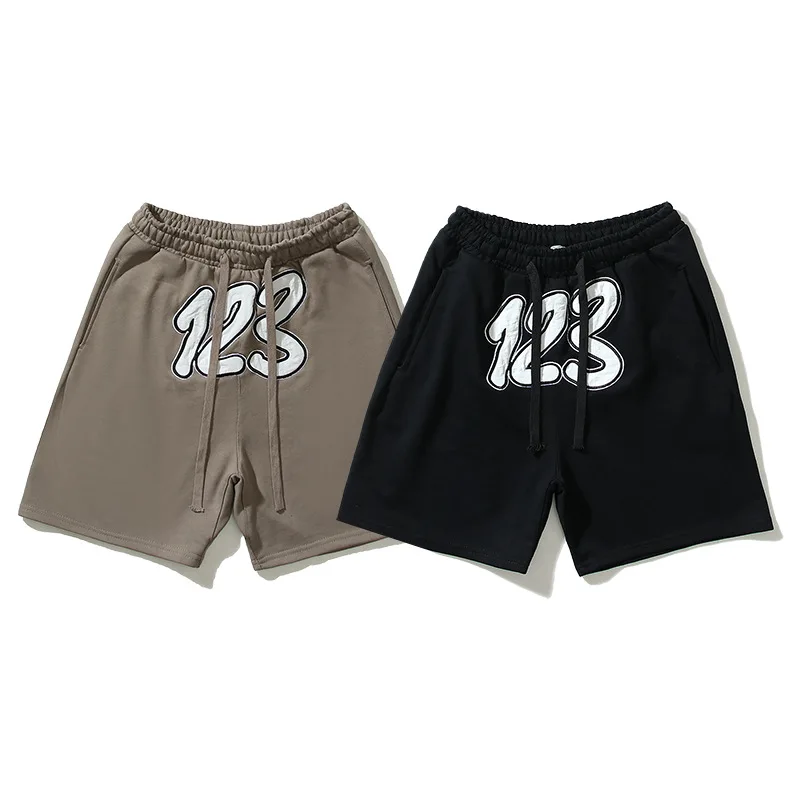 

Rrr123 Drawstring Shorts American High Street Fifth Pants Beach Casual Pants Men and Women Couple Retro Sports Pants