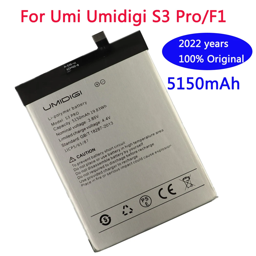 Batería 2022 Original para Umi Umidigi S3 Pro F1/ F1 Play, 100% mah, reemplazo de baterías de teléfono móvil + seguimiento, 5150 años