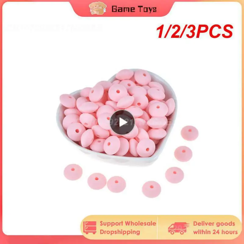 

1/2/3PCS Kovict/Lot 15mm Silicone Beads Safe Round Pearl Beads For Jewelry Making DIY Pacifier Chain Jewelry Accessories