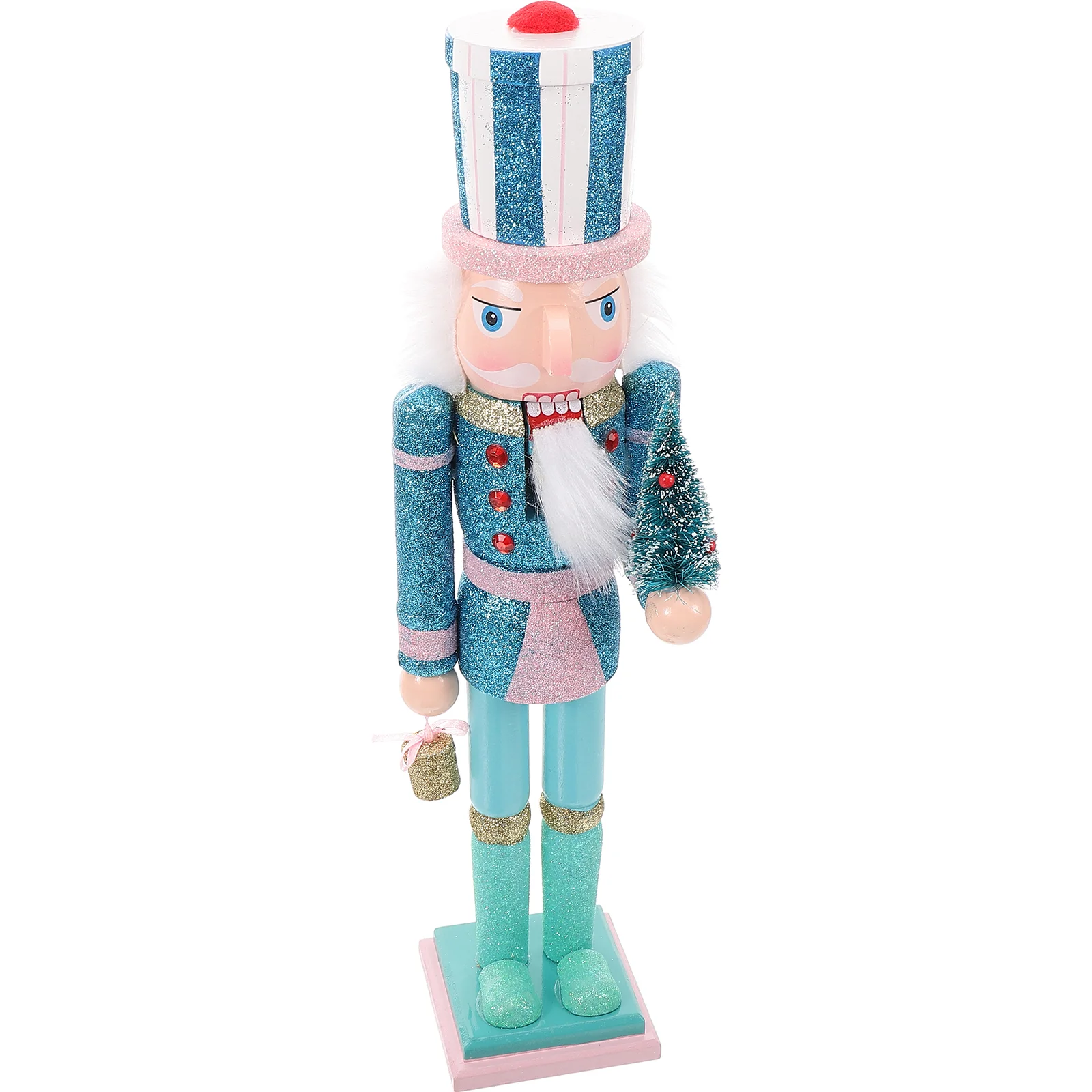 

Wooden Nutcracker Soldier Figurine Christmas Desktop Decoration Traditional Nutcracker Miniature Xmas Nutcracker 38.5x10x8cm
