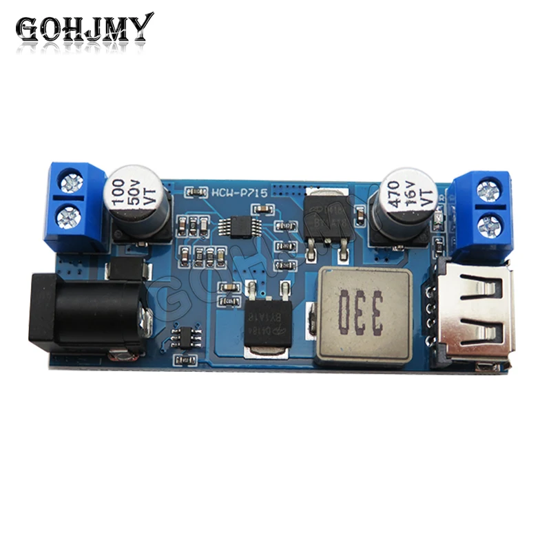 Понижающий модуль питания GOHJMY 24В/12В в 5В 5А LM2596S