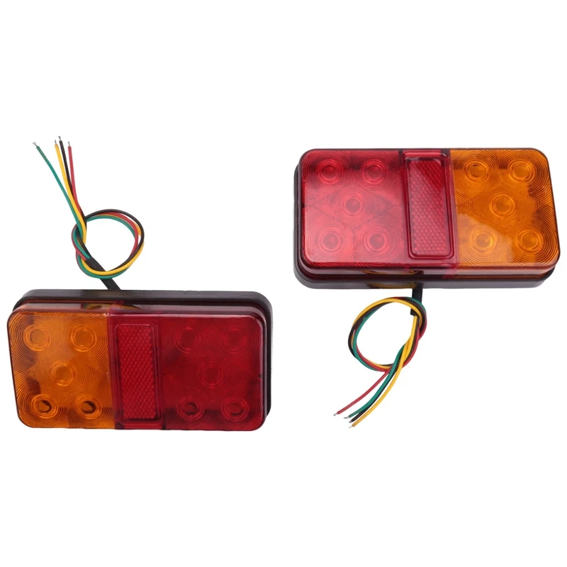 

2Pcs Car LED Trailer Tail Light 12V-80V Truck Side Light 10LED Truck Turn Signal Light For Truck Boat Pickup RV UTV
