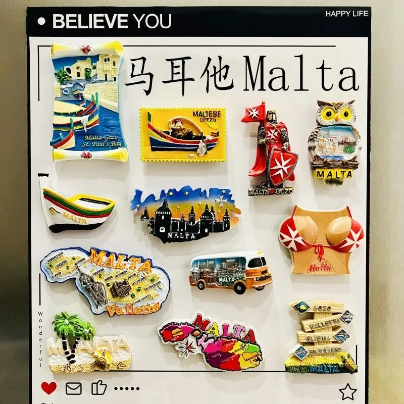 Фото Malta 3D магниты на холодильник туризм сувенир смолы магниты на холодильник коллекция наклеек ремесленные подарочные украшения статьи №2