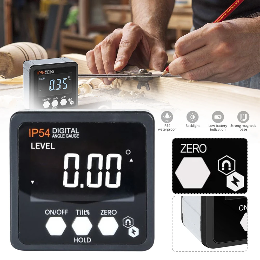 Цифровой Инклинометр угломер с магнитным основанием 4 х90 ° большой ЖК светильник