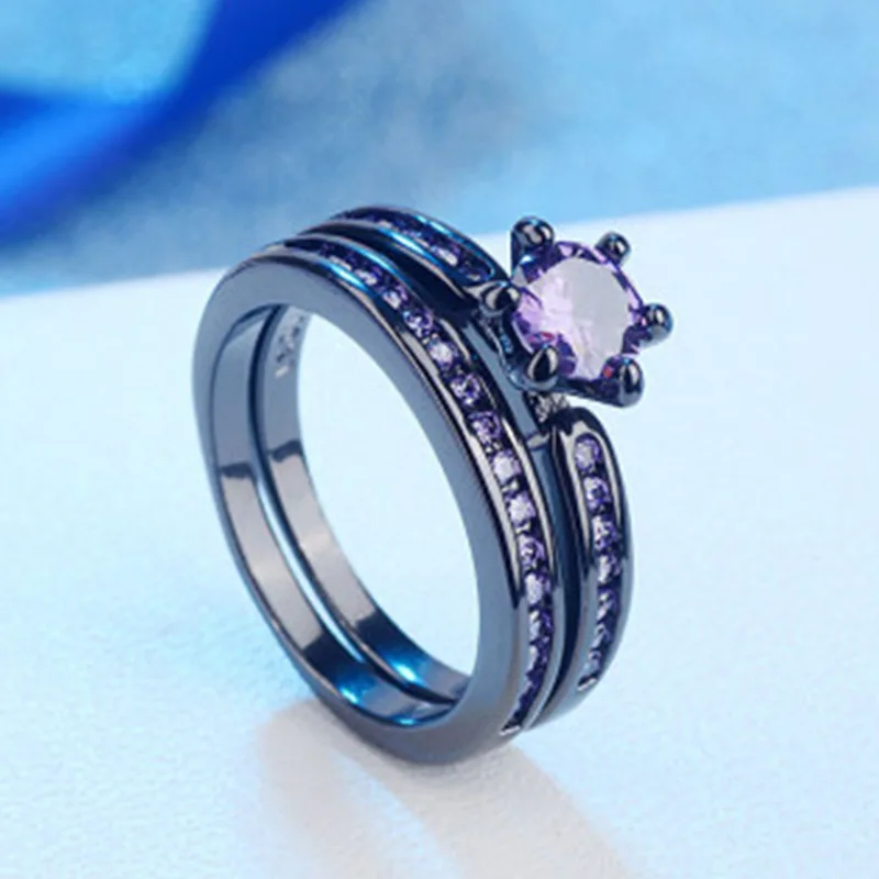 

Milangirl women's wedding jewelry Classic wedding rings Inlaid Crystal Anniversary Gift Party Accessories