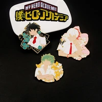 my hero academia anime figure enamel brooch pins midoriya izuku bakugo katsuki todoroki shoto brooch for lapel badge kid gift